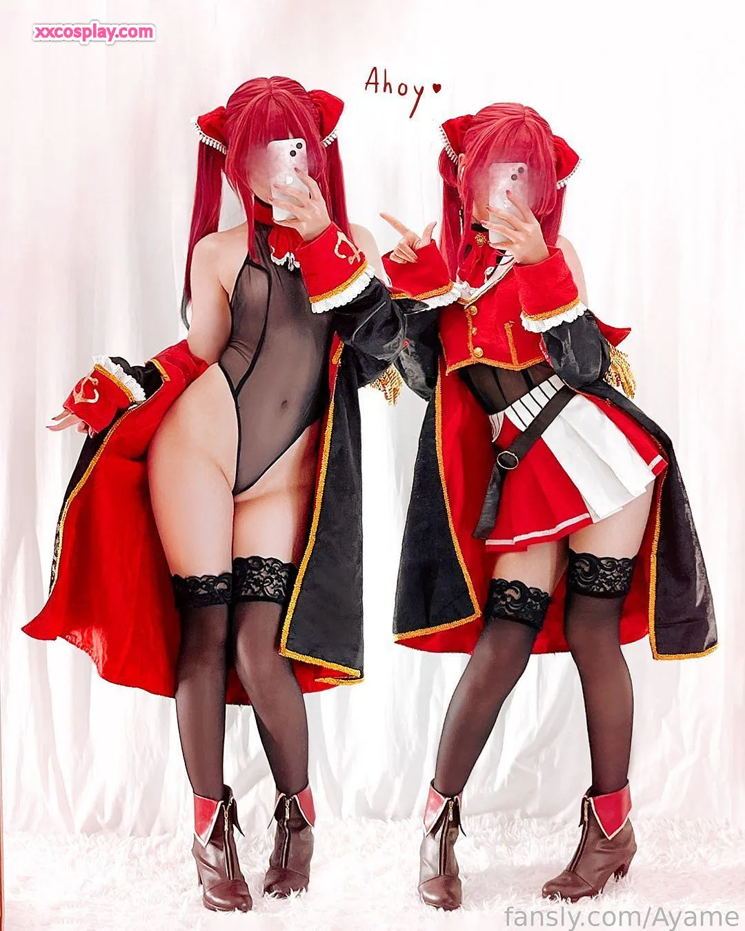 Ayame sebagai Houshou Marine - Cosplay Bajak Laut Hololive Gravure